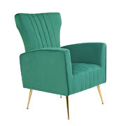 Green velvet wingback accent chair with gold legs by La Spezia additional picture 4