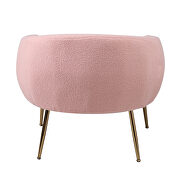 Pink plush particle velvet accent chair with ottoman by La Spezia additional picture 3