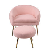 Pink plush particle velvet accent chair with ottoman by La Spezia additional picture 4