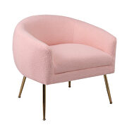Pink plush particle velvet accent chair with ottoman by La Spezia additional picture 5