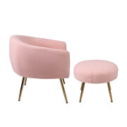 Pink plush particle velvet accent chair with ottoman by La Spezia additional picture 6