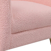 Pink plush particle velvet accent chair with ottoman by La Spezia additional picture 7