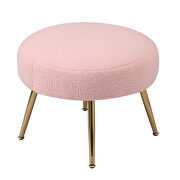 Pink plush particle velvet accent chair with ottoman by La Spezia additional picture 8