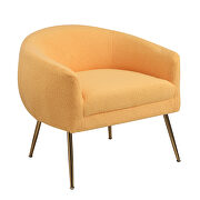 Yellow plush particle velvet accent chair with ottoman by La Spezia additional picture 11