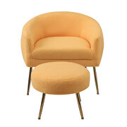 Yellow plush particle velvet accent chair with ottoman by La Spezia additional picture 7