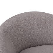 Gray plush particle velvet accent chair with ottoman by La Spezia additional picture 3