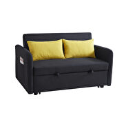Black fabric twins sofa bed with usb by La Spezia additional picture 12