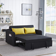 Black fabric twins sofa bed with usb by La Spezia additional picture 9