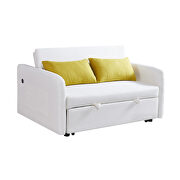Cream white fabric twins sofa bed with usb by La Spezia additional picture 11