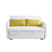 Cream white fabric twins sofa bed with usb by La Spezia additional picture 4