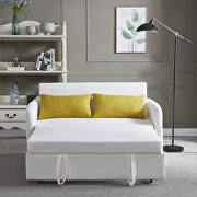 Cream white fabric twins sofa bed with usb by La Spezia additional picture 5