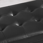 Black faux leather upholstery storage ottoman bench by La Spezia additional picture 2