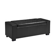 Black faux leather upholstery storage ottoman bench by La Spezia additional picture 3