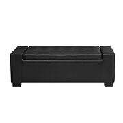 Black faux leather upholstery storage ottoman bench by La Spezia additional picture 4