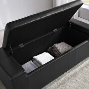 Black faux leather upholstery storage ottoman bench by La Spezia additional picture 5