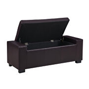 Dark brown faux leather upholstery storage ottoman bench by La Spezia additional picture 8