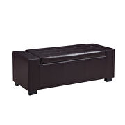 Dark brown faux leather upholstery storage ottoman bench by La Spezia additional picture 9