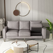 Modern living room furniture sofa in light gray fabric by La Spezia additional picture 2