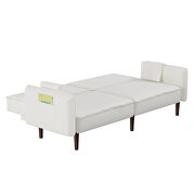 Futon sofa bed with solid wood leg in white fabric by La Spezia additional picture 6