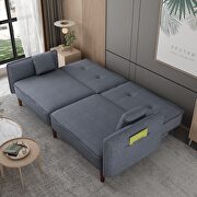Futon sofa bed with solid wood leg in gray fabric by La Spezia additional picture 2