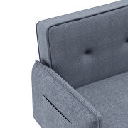 Futon sofa bed with solid wood leg in gray fabric by La Spezia additional picture 7