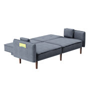Futon sofa bed with solid wood leg in gray fabric by La Spezia additional picture 9
