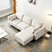 Beige fabric modern leisure l-shape couch by La Spezia additional picture 3