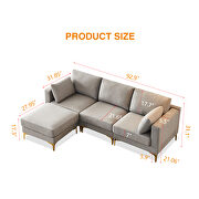 Gray fabric modern leisure l-shape couch by La Spezia additional picture 3