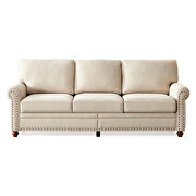Beige linen fabric upholstery sofa with storage by La Spezia additional picture 2