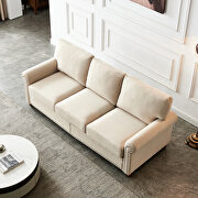 Beige linen fabric upholstery sofa with storage by La Spezia additional picture 3