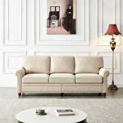 Beige linen fabric upholstery sofa with storage by La Spezia additional picture 6