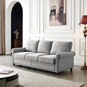 Gray linen fabric upholstery sofa with storage by La Spezia additional picture 2