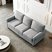 Gray linen fabric upholstery sofa with storage by La Spezia additional picture 5