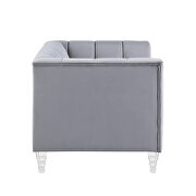 Gray velvet channel chesterfield loveseat by La Spezia additional picture 11