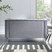 Gray velvet channel chesterfield loveseat by La Spezia additional picture 4