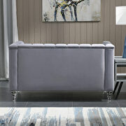 Gray velvet channel chesterfield loveseat by La Spezia additional picture 6