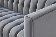 Gray velvet channel chesterfield loveseat by La Spezia additional picture 9