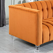 Orange velvet channel chesterfield sofa by La Spezia additional picture 3