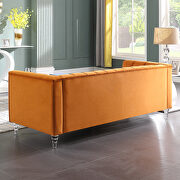 Orange velvet channel chesterfield sofa by La Spezia additional picture 7