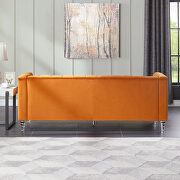 Orange velvet channel chesterfield sofa by La Spezia additional picture 8