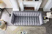 Gray velvet channel chesterfield sofa by La Spezia additional picture 2