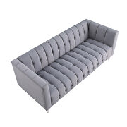 Gray velvet channel chesterfield sofa by La Spezia additional picture 12