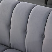 Gray velvet channel chesterfield sofa by La Spezia additional picture 13