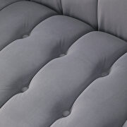 Gray velvet channel chesterfield sofa by La Spezia additional picture 14
