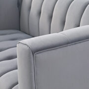 Gray velvet channel chesterfield sofa by La Spezia additional picture 15
