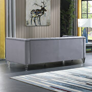 Gray velvet channel chesterfield sofa by La Spezia additional picture 7
