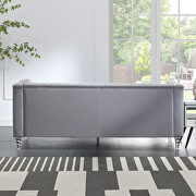Gray velvet channel chesterfield sofa by La Spezia additional picture 9