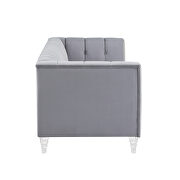 Gray velvet channel chesterfield sofa by La Spezia additional picture 10