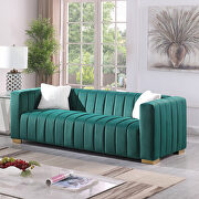Dark green premium quality velvet upholstery chesterfield sofa by La Spezia additional picture 4