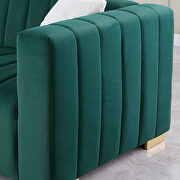 Dark green premium quality velvet upholstery chesterfield loveseat by La Spezia additional picture 3